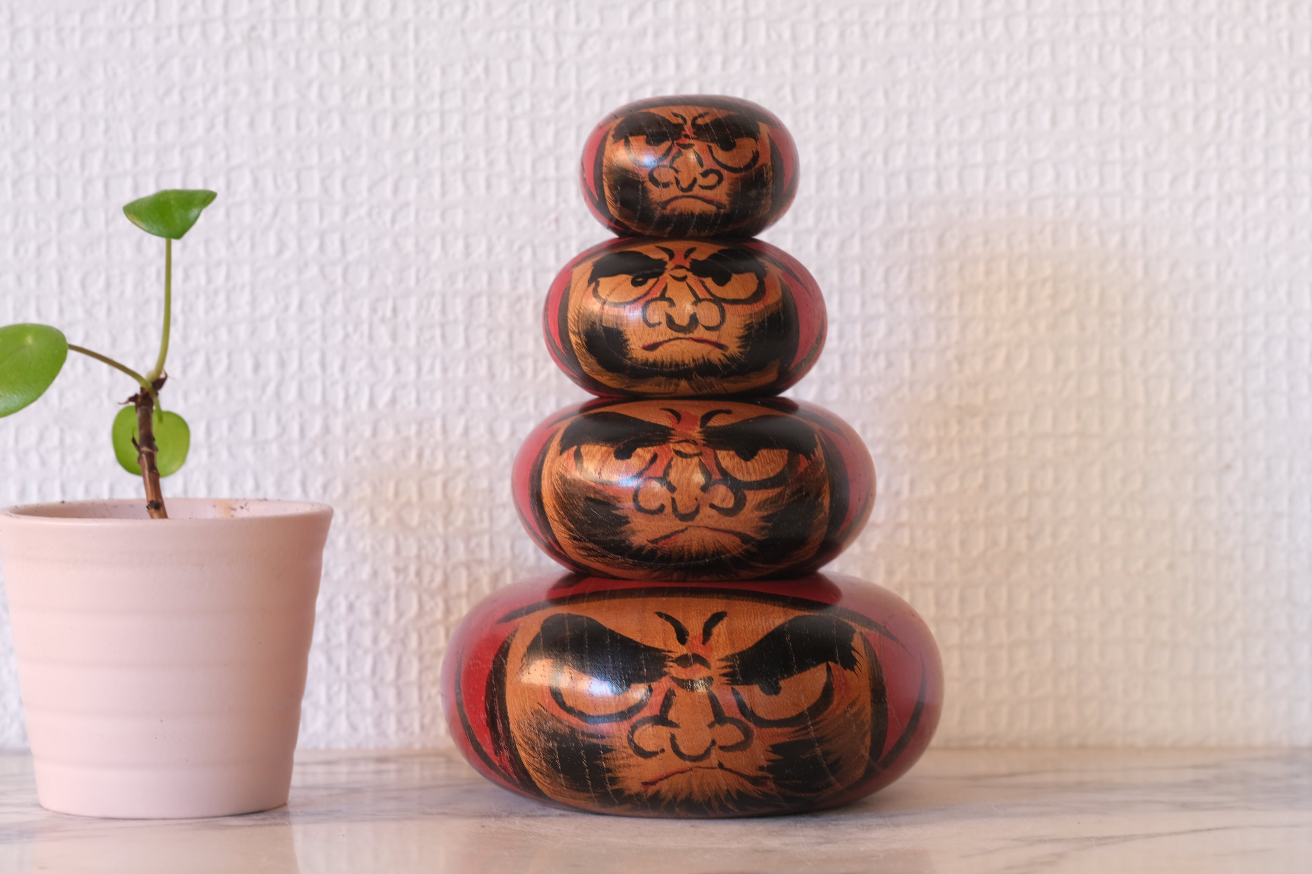 Rare Stacked Vintage Daruma Tower | 14,5 cm