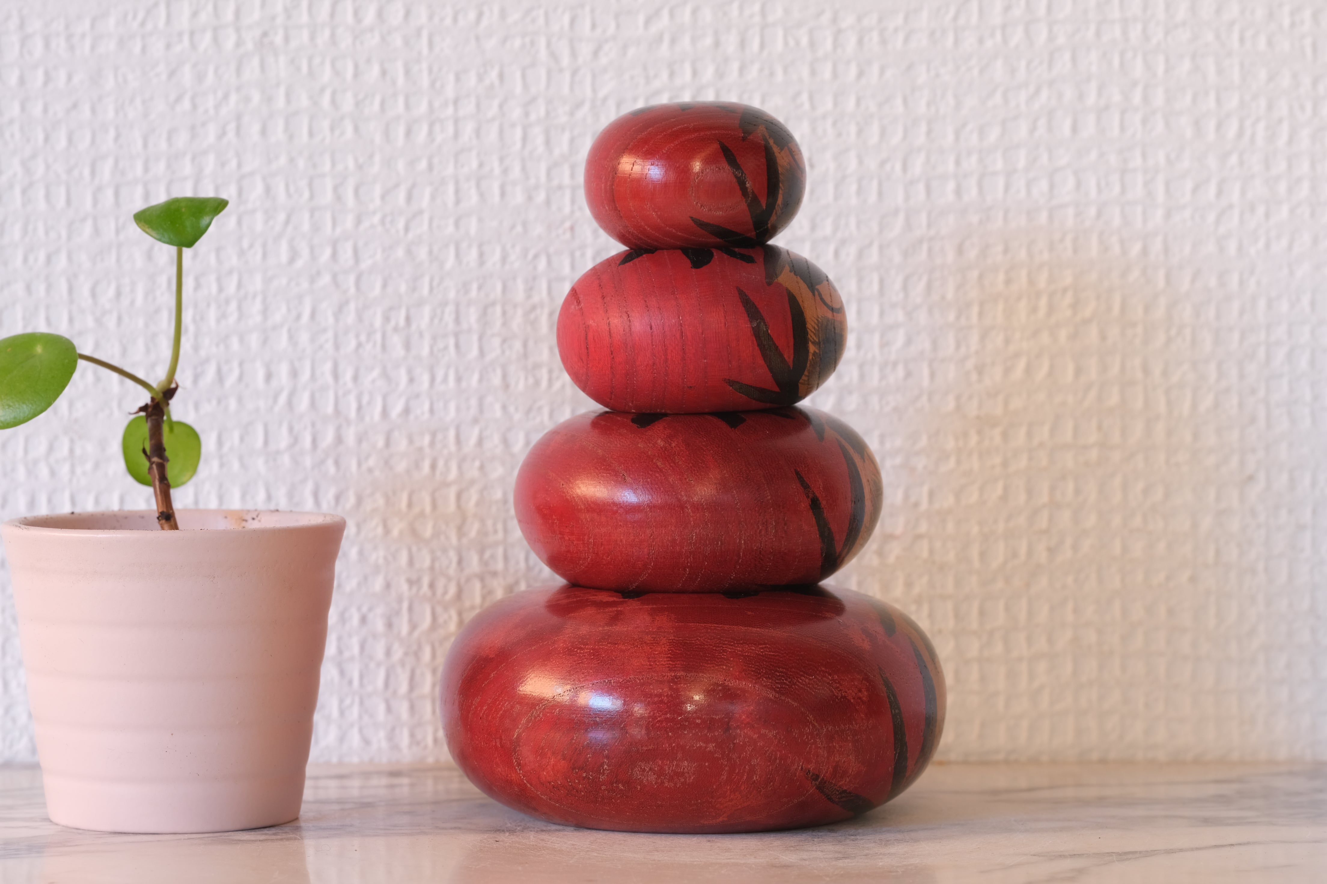 Rare Stacked Vintage Daruma Tower | 14,5 cm