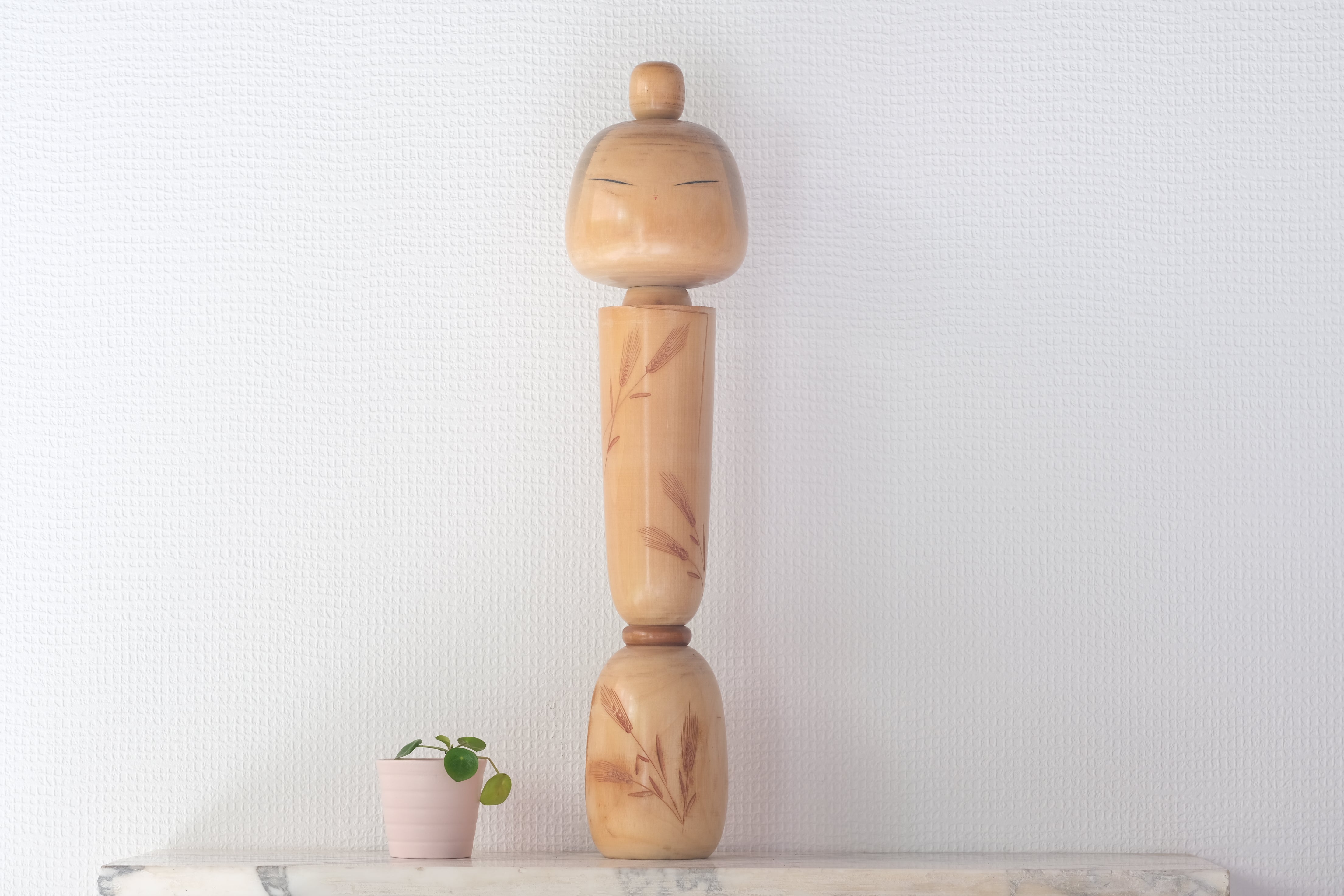 Large Vintage Creative Kokeshi By Award-Winning Kishi Sadao 岸貞夫 (1932-1998) | Titled 'Seishin No Komugi' - Spirit of the Wheat' | 49 cm