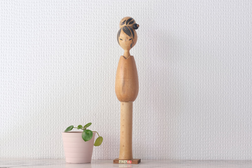 Elegant Vintage Creative Kokeshi by Miyajima Muhitsu (1929-) | 29 cm