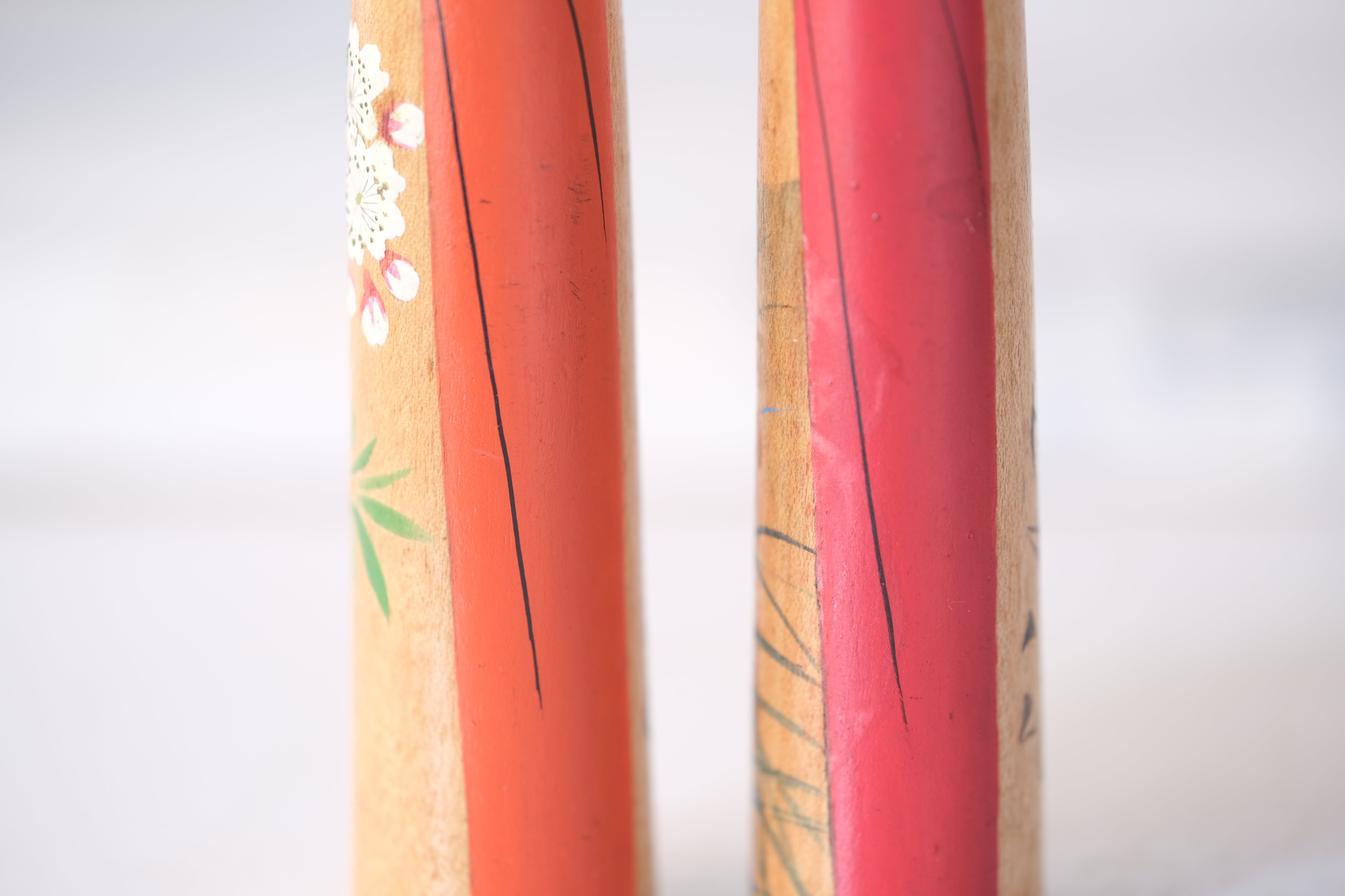 Exclusive set of Two Vintage Kijiyama Kokeshi by Takani Yohachi (1907-1994) | 11 cm