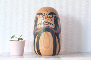 Large Vintage Daruma | Monochrome | 19 cm