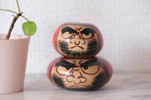 Small Stacked Vintage Daruma Tower | 7 cm