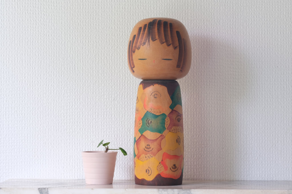 Rare vintage Creative Kokeshi by Yuji Kawase (1938-) | 30,5 cm