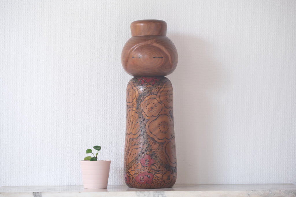 Exclusive Vintage Creative Kokeshi by Kazuo Takamizawa /高見沢一夫 (1927- ) | 36 cm