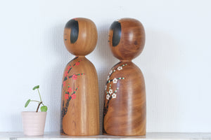 Exclusive Pair of Vintage Kijiyama Kokeshi by Onodera Koraku | 30 cm