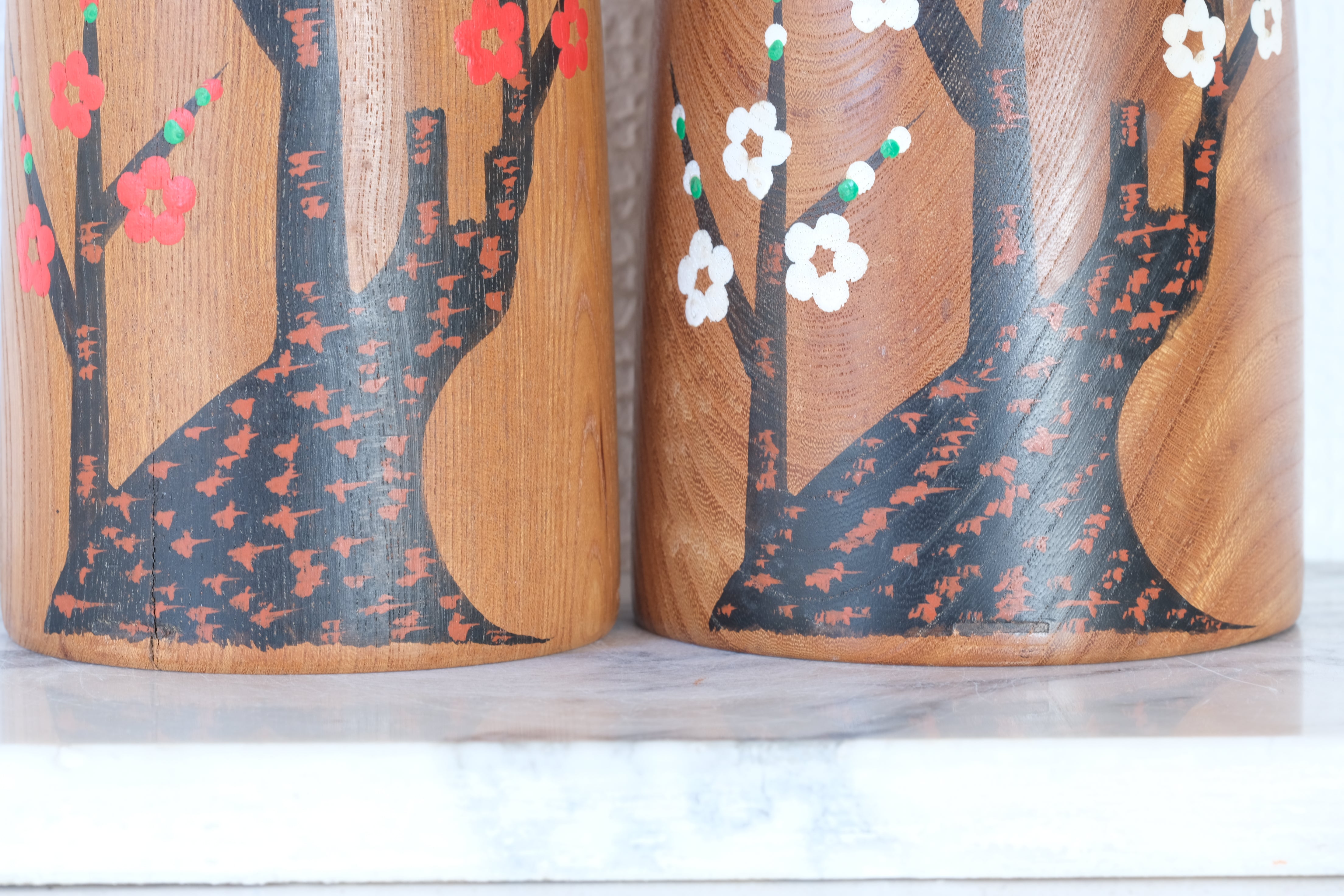 Exclusive Pair of Vintage Kijiyama Kokeshi by Onodera Koraku | 30 cm