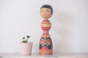 Vintage Tsugaru Kokeshi with Daruma | 24 cm