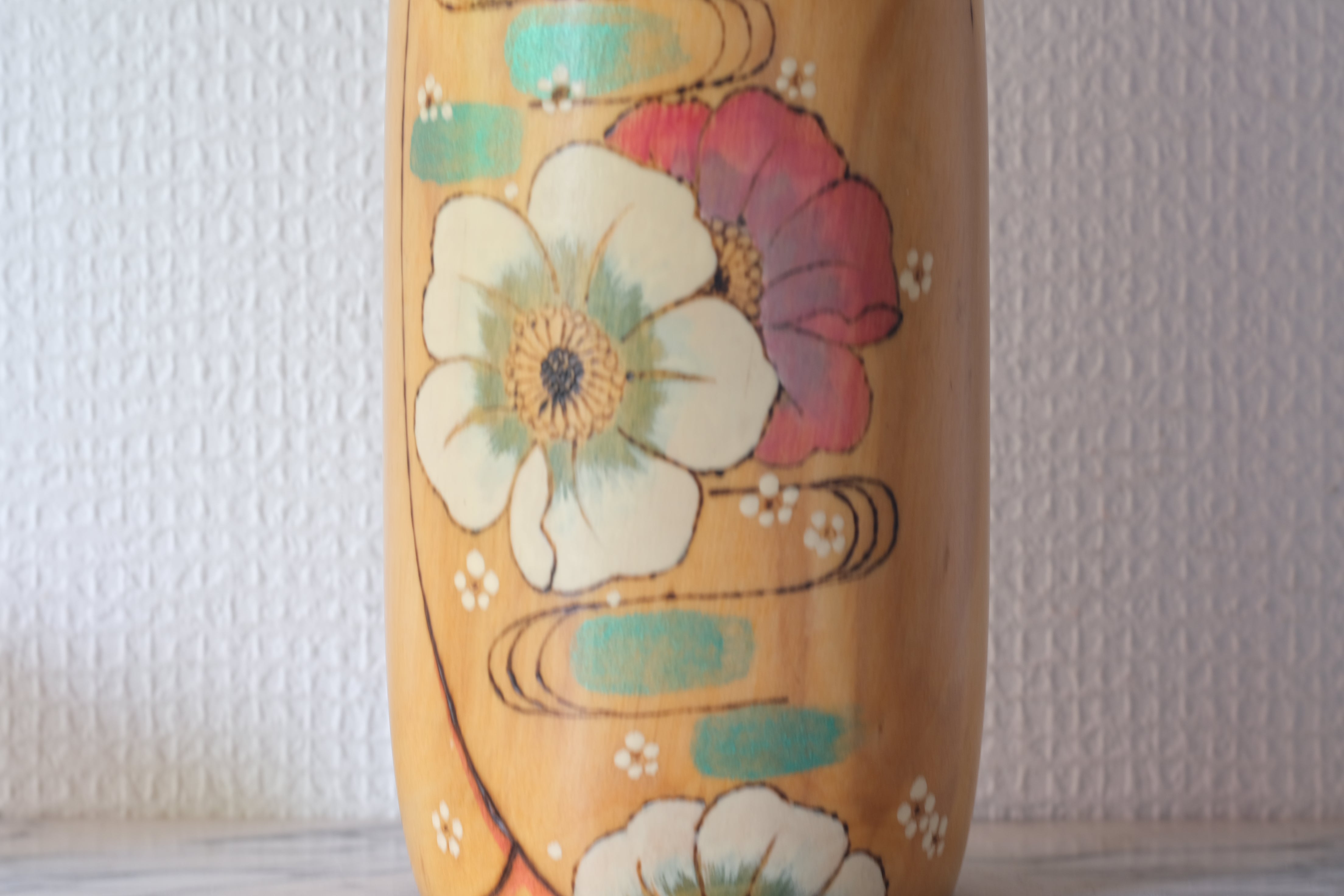 Large Gumma Kokeshi with Flowers | 33,5 cm