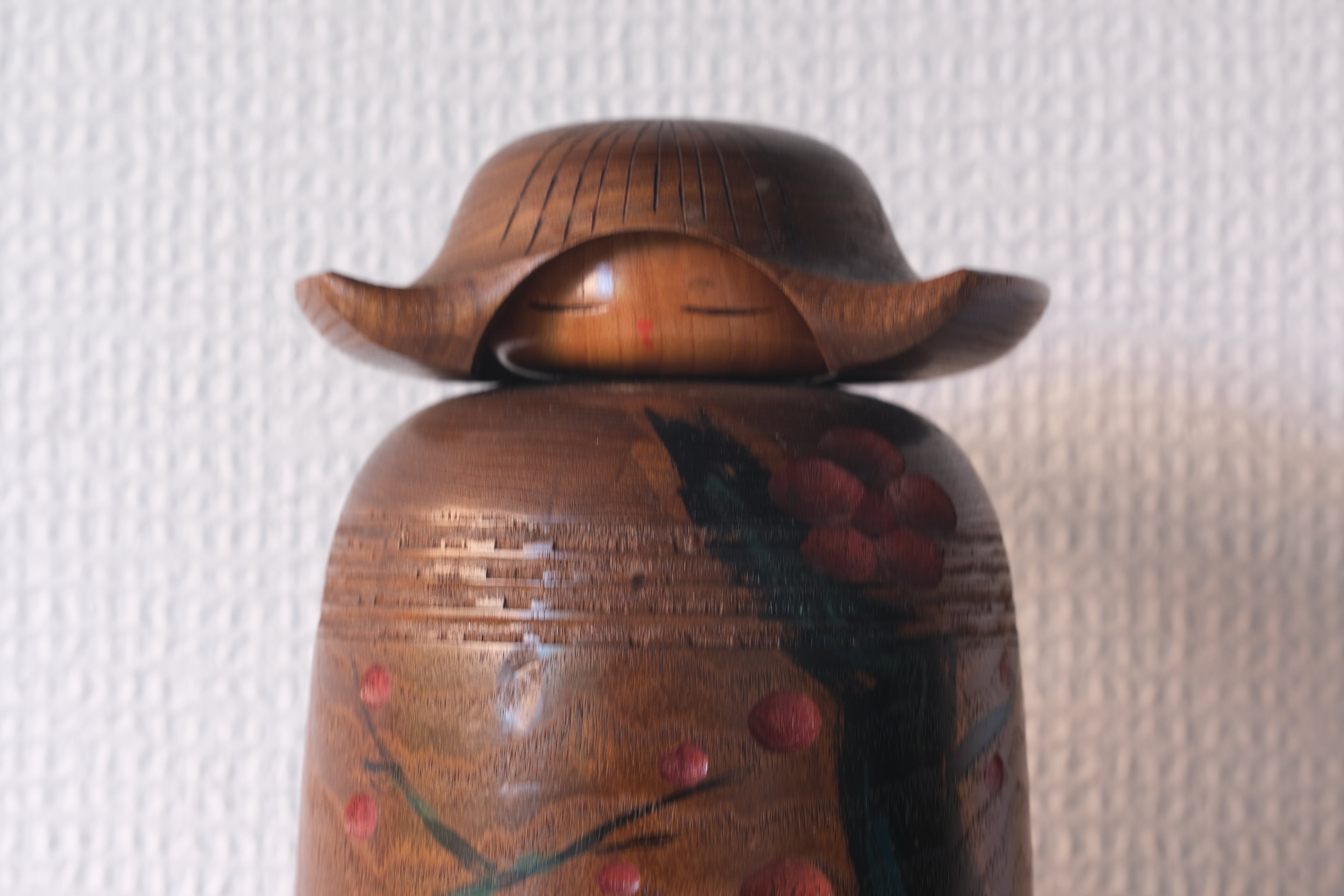 Exclusive Vintage Creative Kokeshi By Miyajima Muhitsu 宮島 無筆 (1929-) | Titled: 'Sakura - Cherry Blossom' | 20 cm