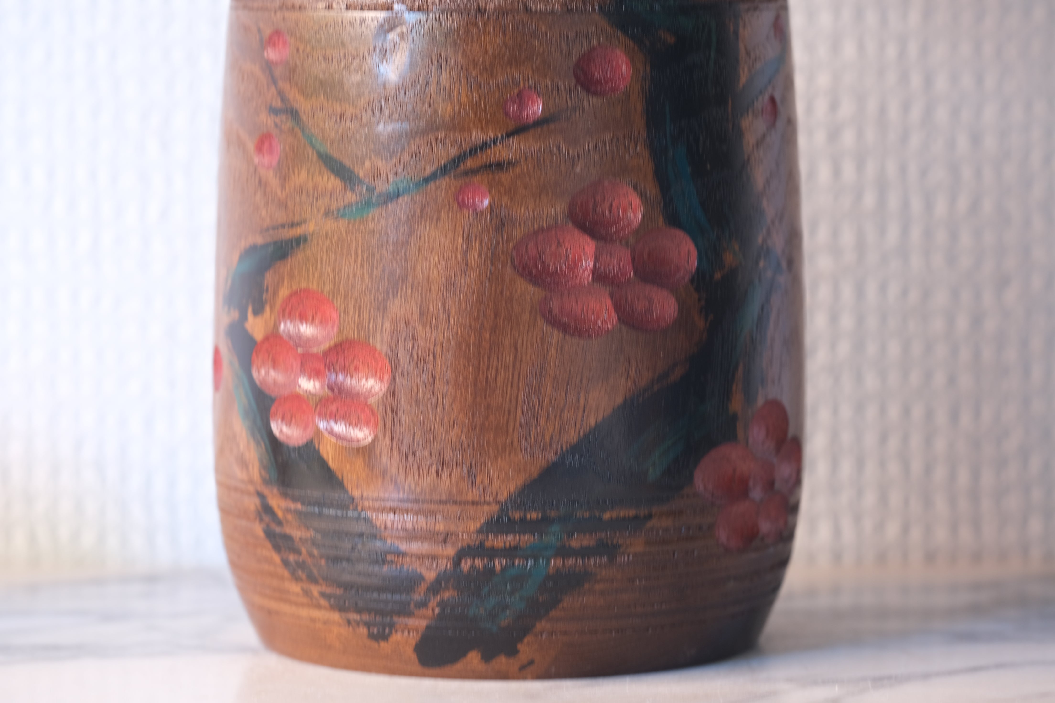 Exclusive Vintage Creative Kokeshi By Miyajima Muhitsu 宮島 無筆 (1929-) | Titled: 'Sakura - Cherry Blossom' | 20 cm