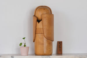 Exclusive Vintage Creative Kokeshi By The famous Shozan Shido (1932-1995) | Titled: からがね - Karigane | 35 cm