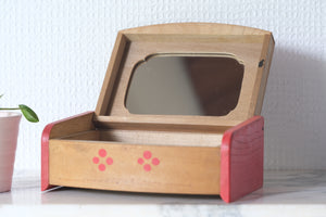 Vintage Jewelry Box with Mirror | 15,5 cm x 9,5 cm x 5,5 cm