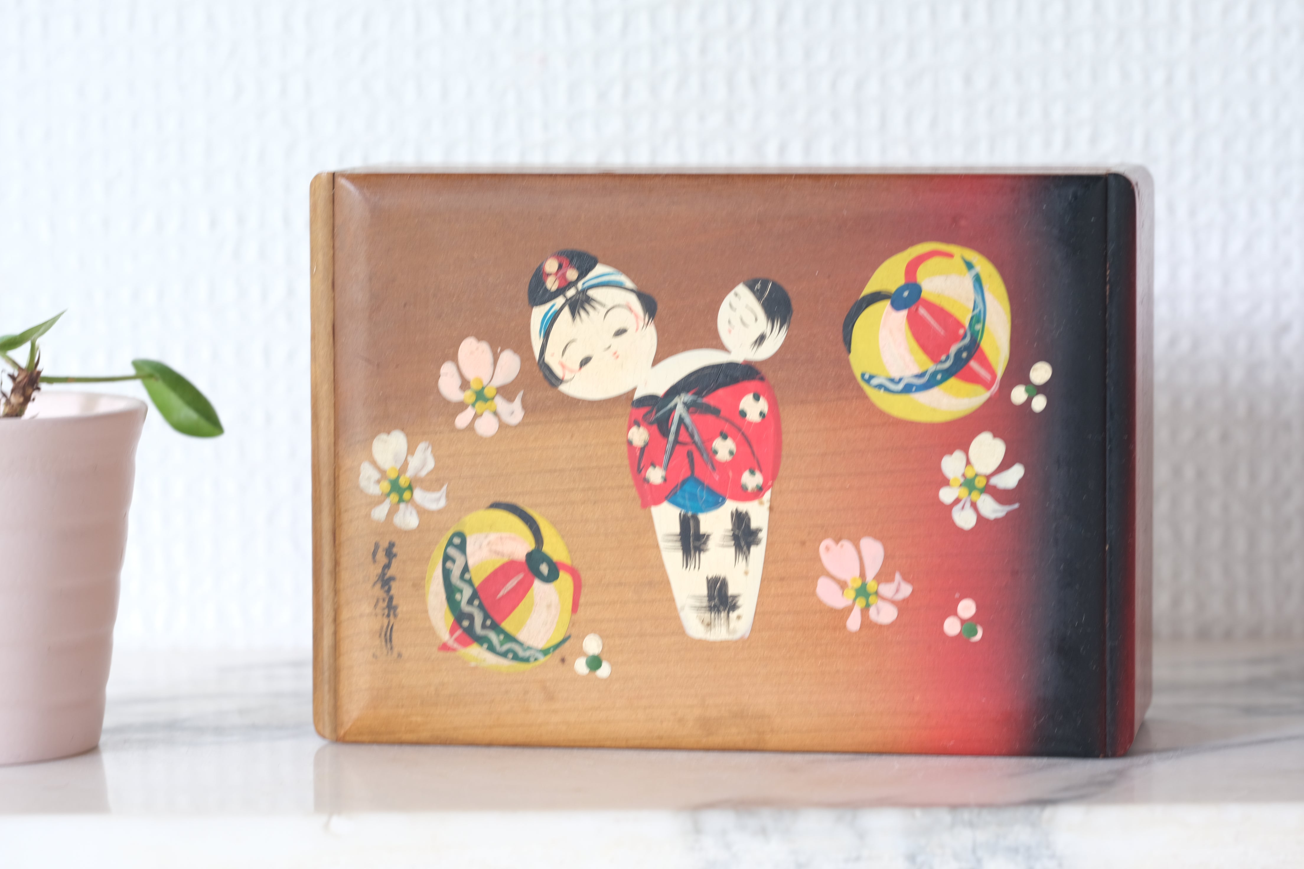 Vintage Jewelry Box with Mirror | 14,5 cm x 10 cm x 4,5 cm