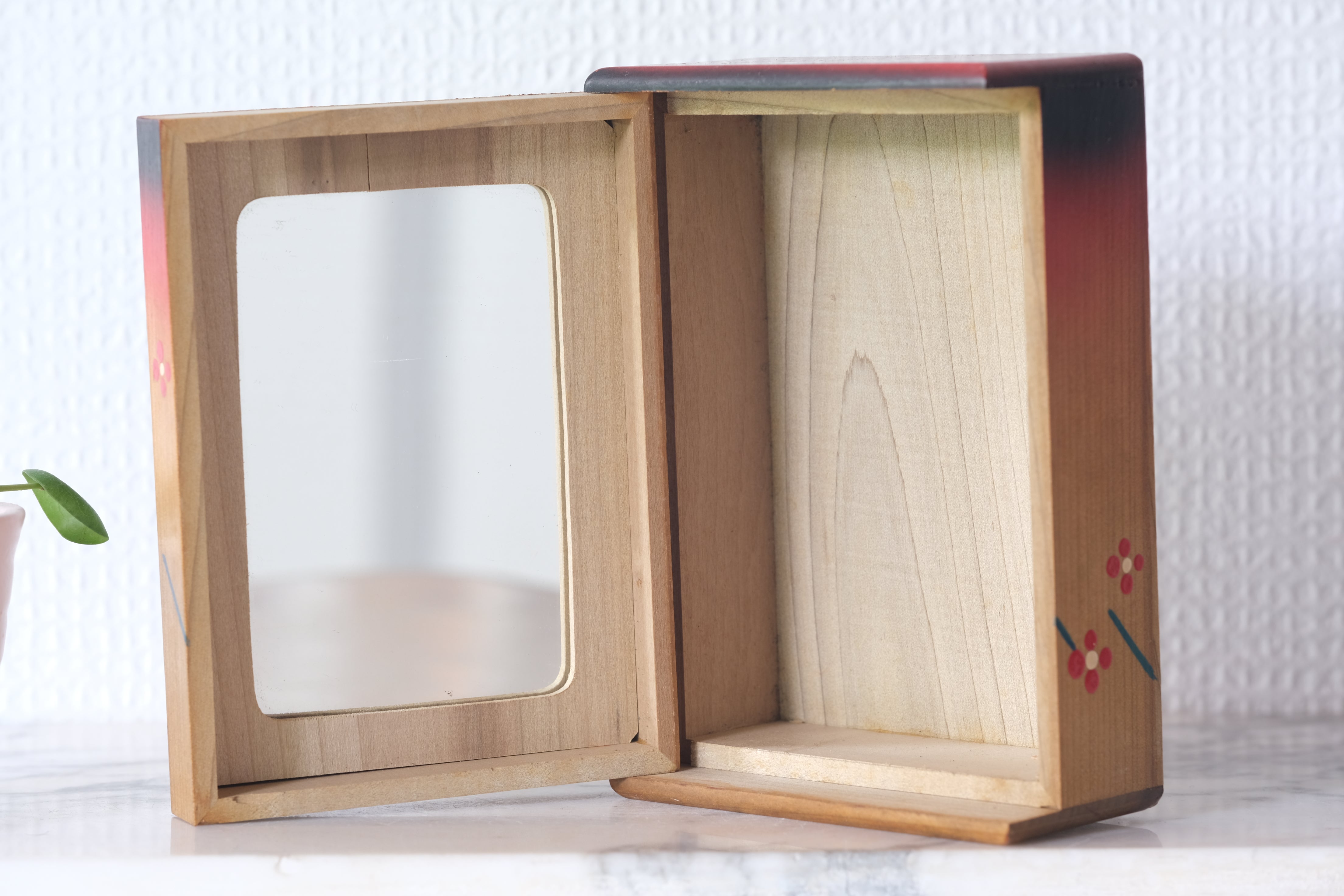 Vintage Jewelry Box with Mirror | 14,5 cm x 10 cm x 4,5 cm