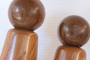 Exclusive Pair of Vintage Creative Kokeshi by Hideo Ishihara (1925-1999) | 16,5 cm and 20,5 cm (Copy)