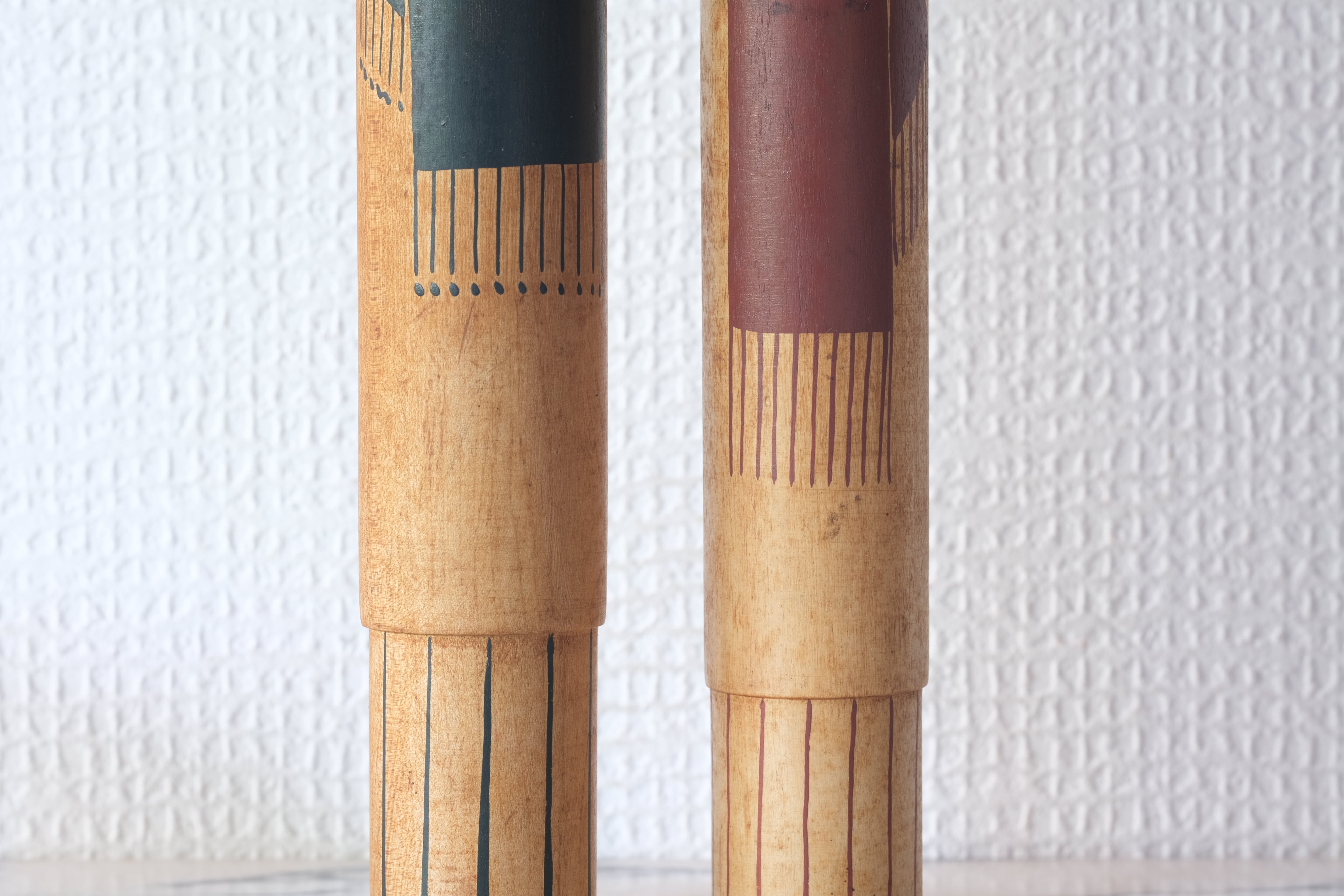 Rare Set of Sosaku Kokeshi by the Shozan Shido (1932-1995) | 22,5 cm and 28 cm