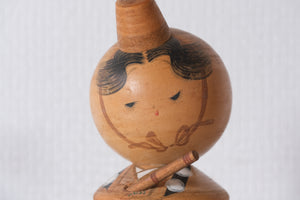 Rare Vintage Kokeshi by Sansaku Sekiguchi (1925-2018) | 'Flutist' | 16,5 cm