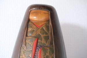 Exclusive Vintage Kokeshi By Kazuo Takamizawa (1927-) | Titled: 銀杏 - Ginkgo |  Museum Quality | 49,5 cm