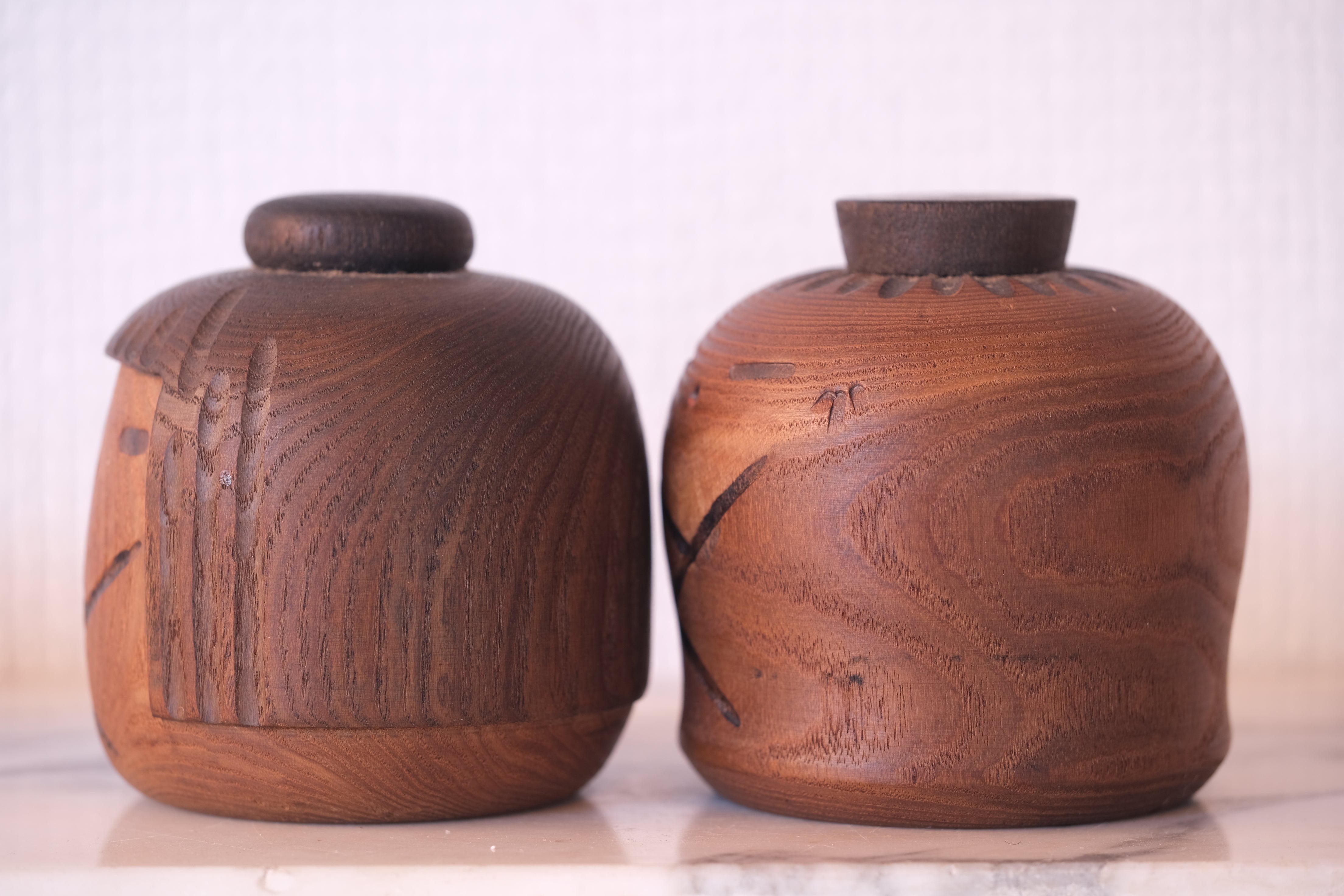 Pair of Vintage Creative Kokeshi by Sanpei Yamanaka (1926-2012) | Both 8,5 cm