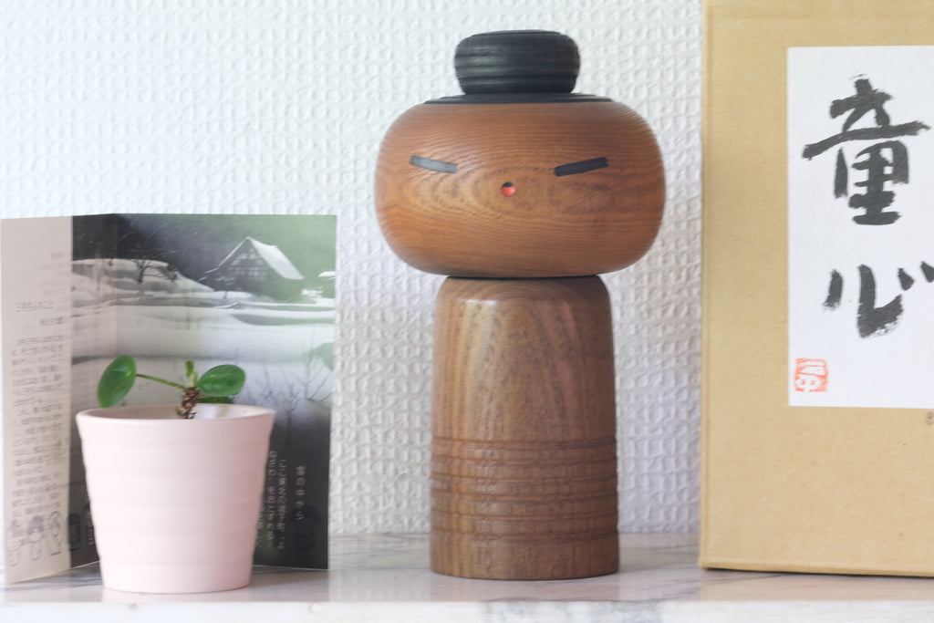 Vintage Creative Kokeshi by Sanpei Yamanaka (1926-2012) | With Original Box | 19 cm