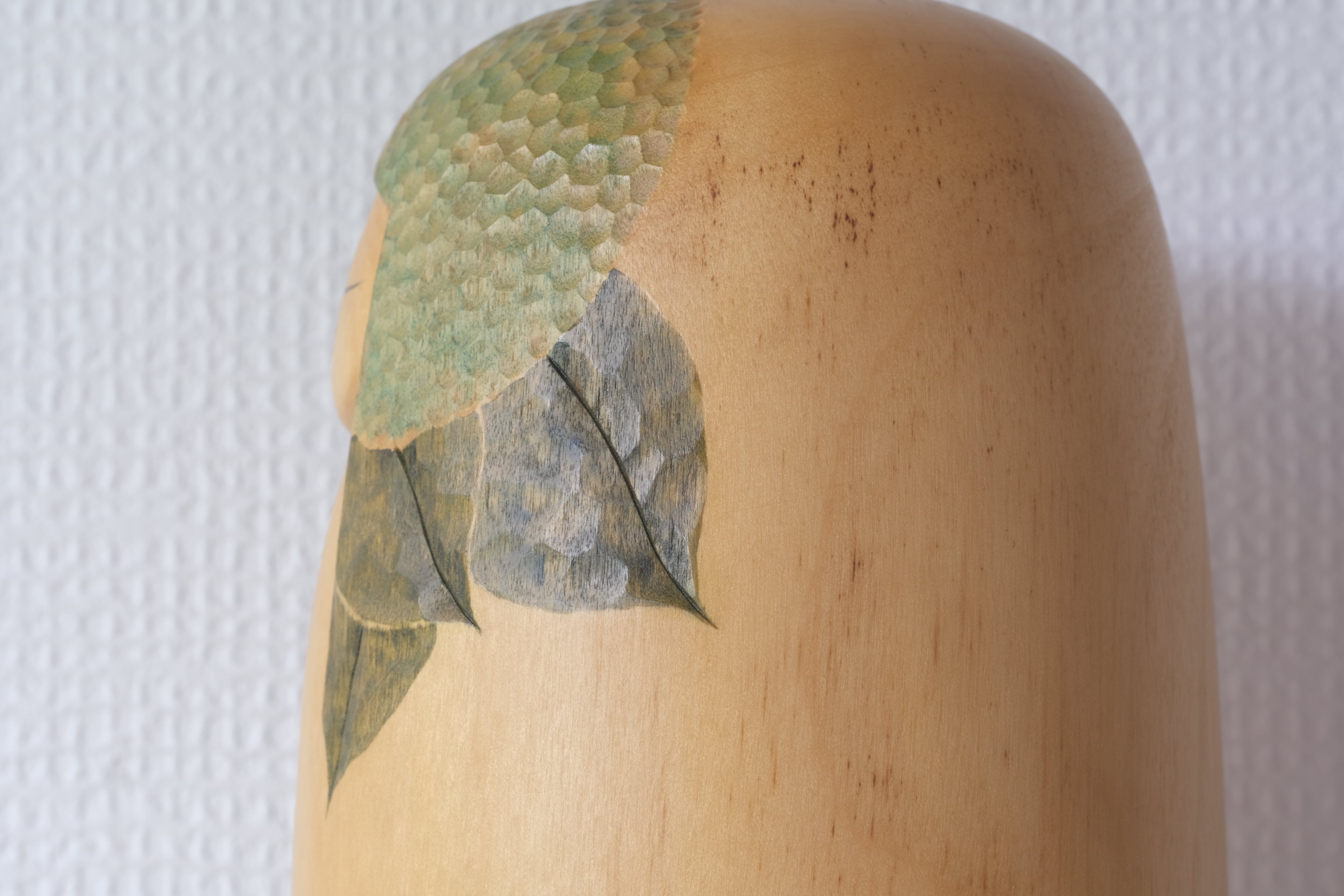 Exclusive Vintage Sosaku Kokeshi by Watanabe Yuji 渡辺雄二 (1951-) | Title: あじさい - Hydrangea | With Original Box | 26 cm