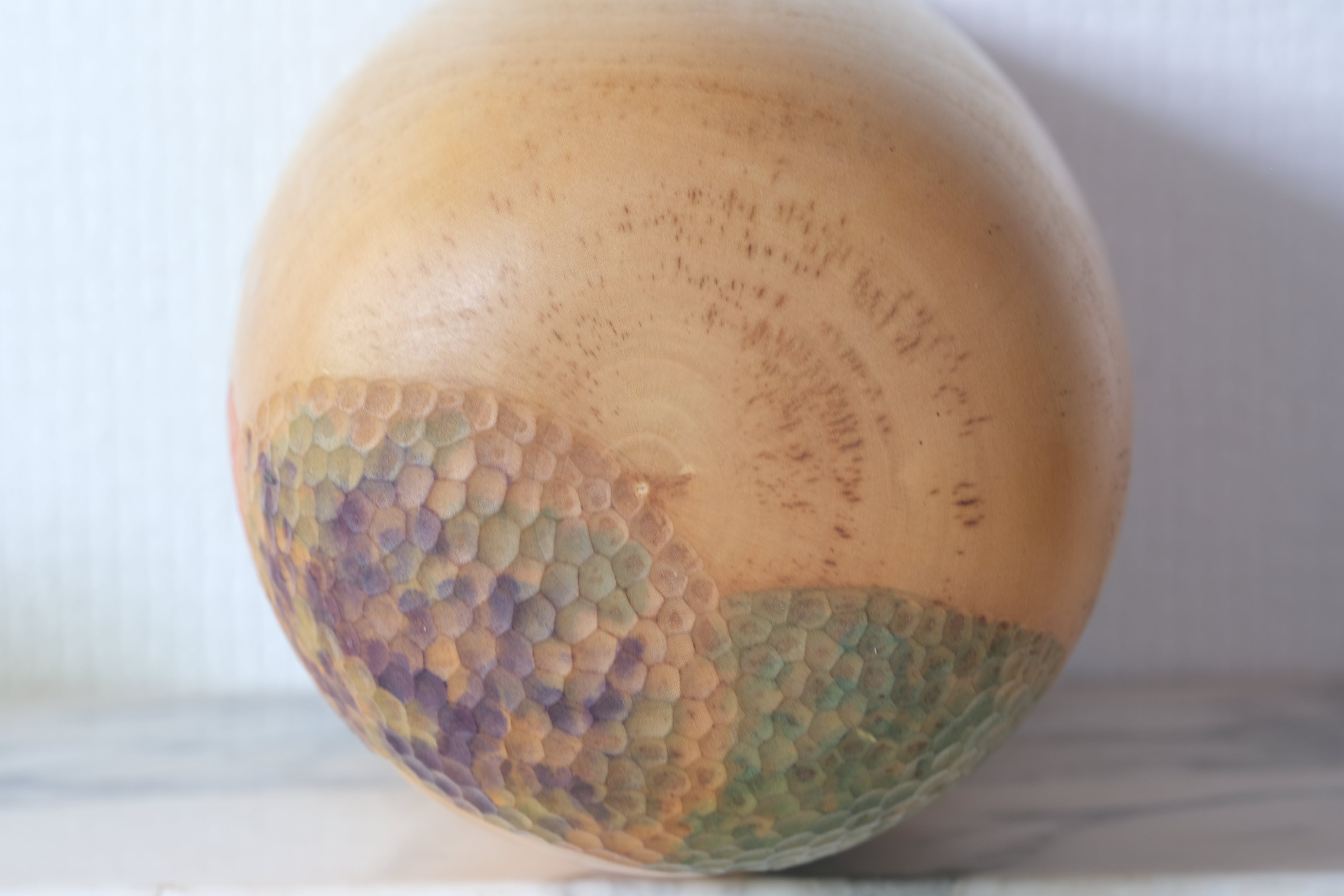 Exclusive Vintage Sosaku Kokeshi by Watanabe Yuji 渡辺雄二 (1951-) | Title: あじさい - Hydrangea | With Original Box | 26 cm