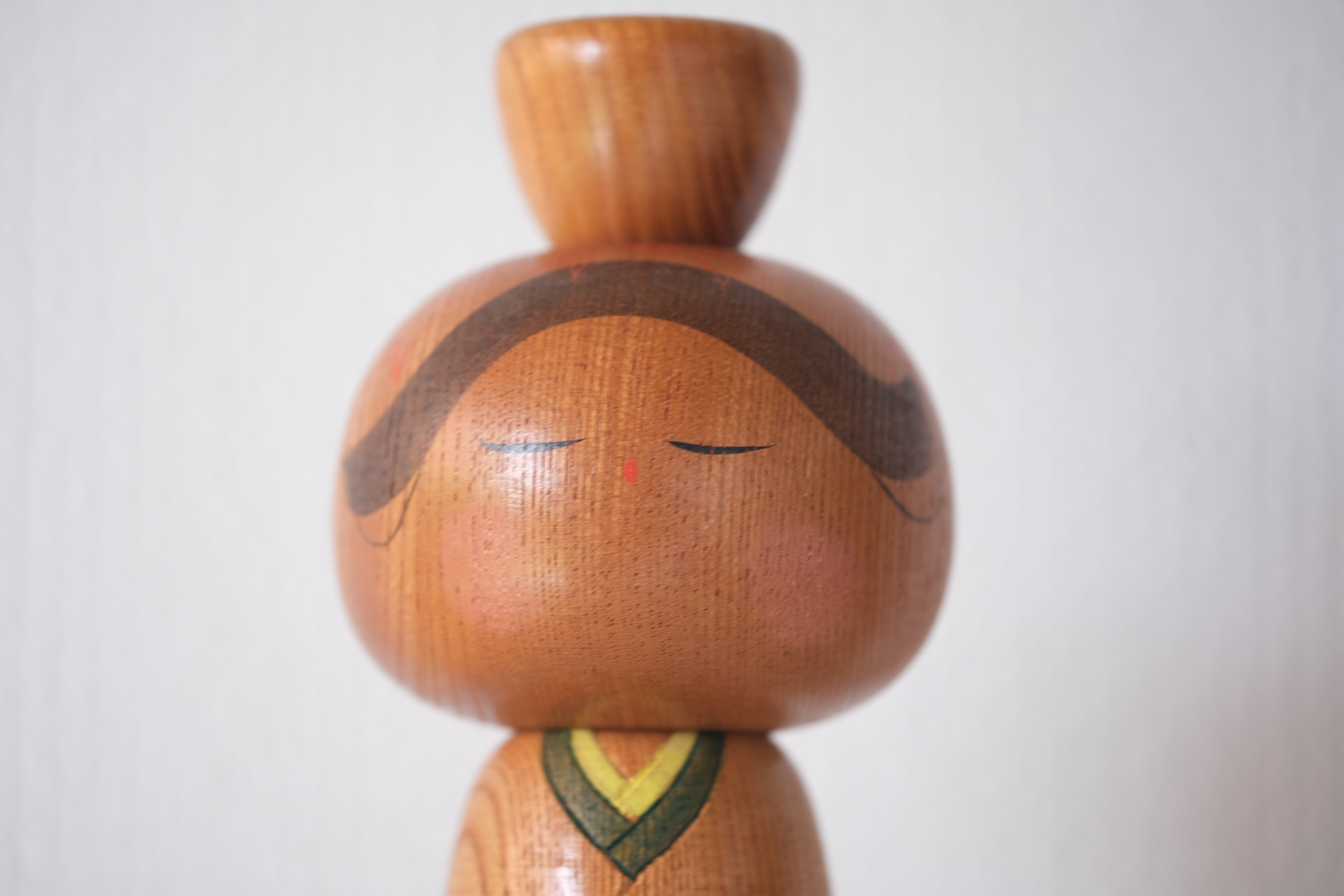 Vintage Sosaku Kokeshi With Plum Tree Flower Motif By Takeda Daisuke | 23 cm