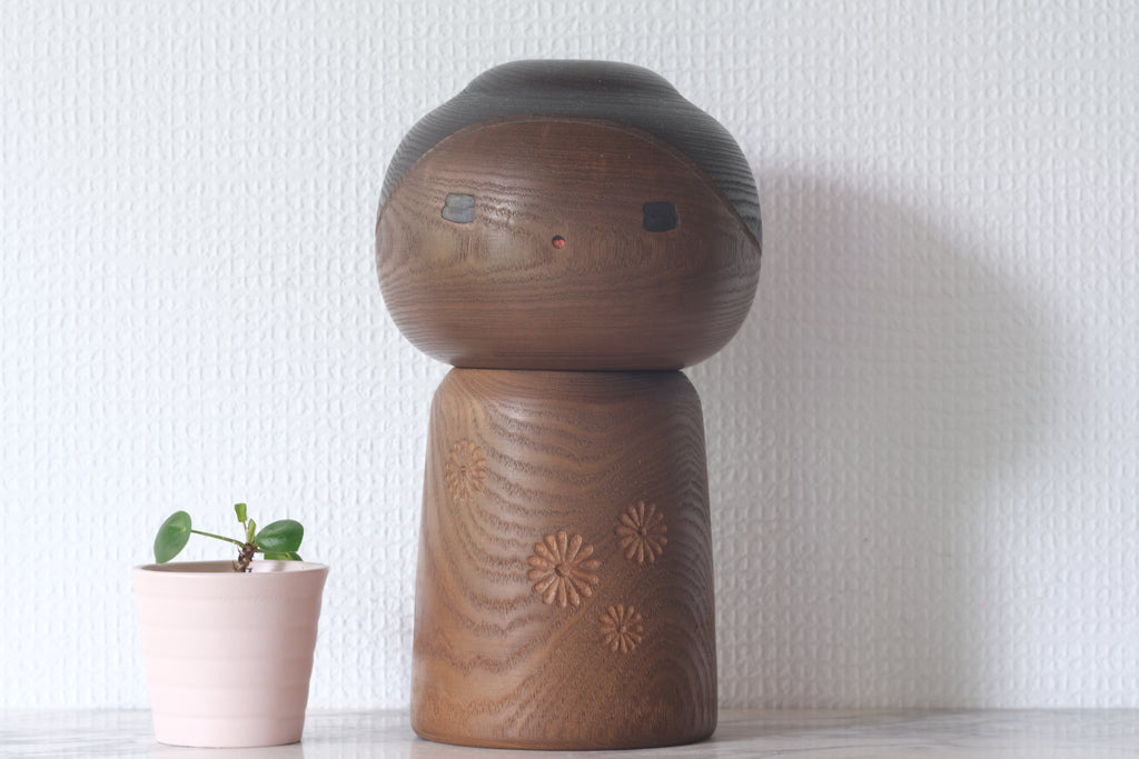 Rare Vintage Creative Kokeshi By Sanpei Yamanaka 山中三平 (1926-2012) | Dated: 1990 | 22,5 cm