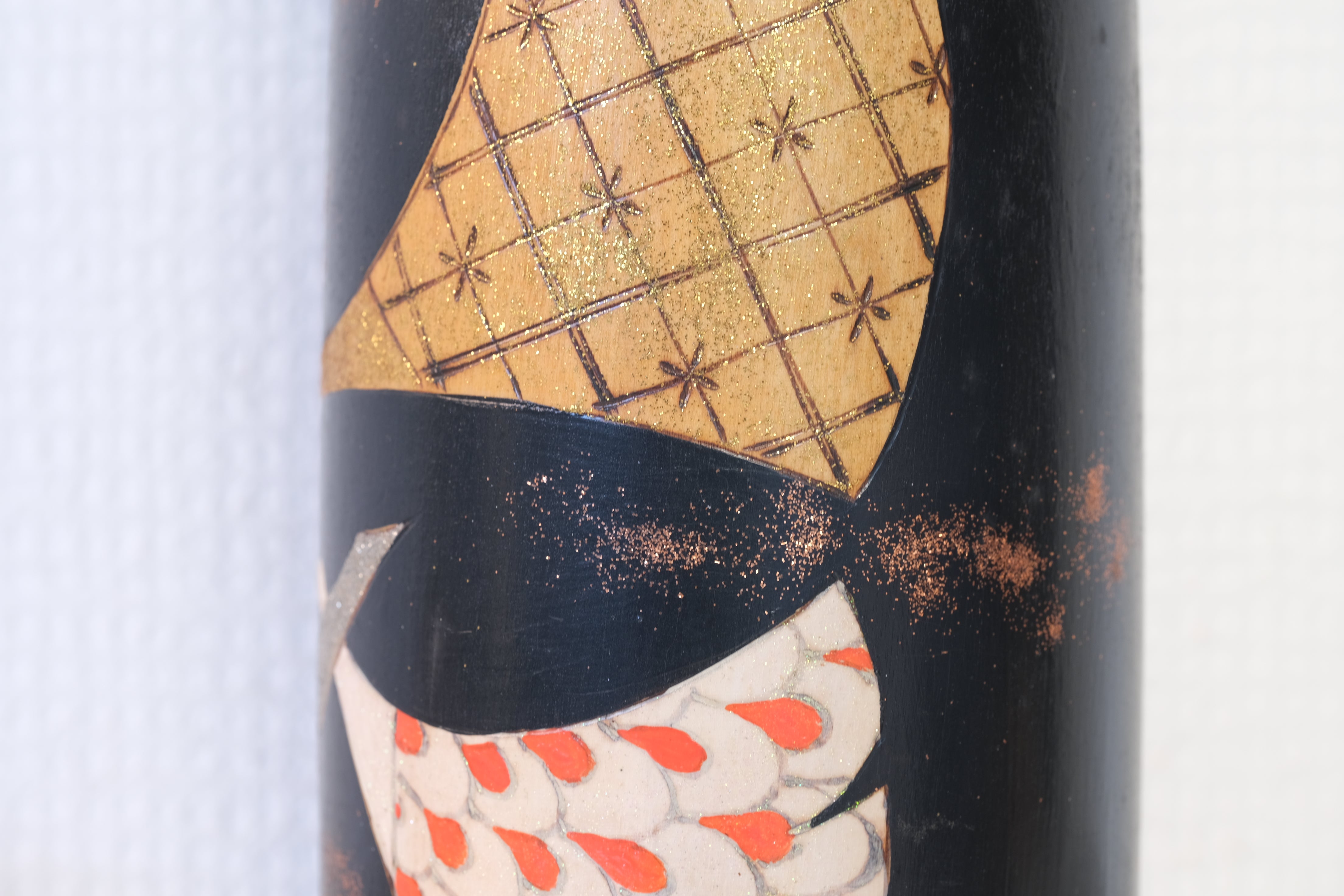 Vintage Gumma Kokeshi With Cranes By Yuji Kawase 川瀬祐志作 (1938-) | With Original Box | 29,5 cm