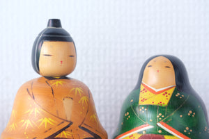 Pair of Vintage Creative Kokeshi by Toa Sekiguchi (1942-) | With Original Box | 8 cm and 10,5 cm