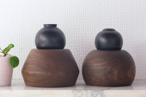 Exclusive Pair of Vintage Creative Kokeshi by Sanpei Yamanaka (1926-2012) | 12 cm and 12,5 cm