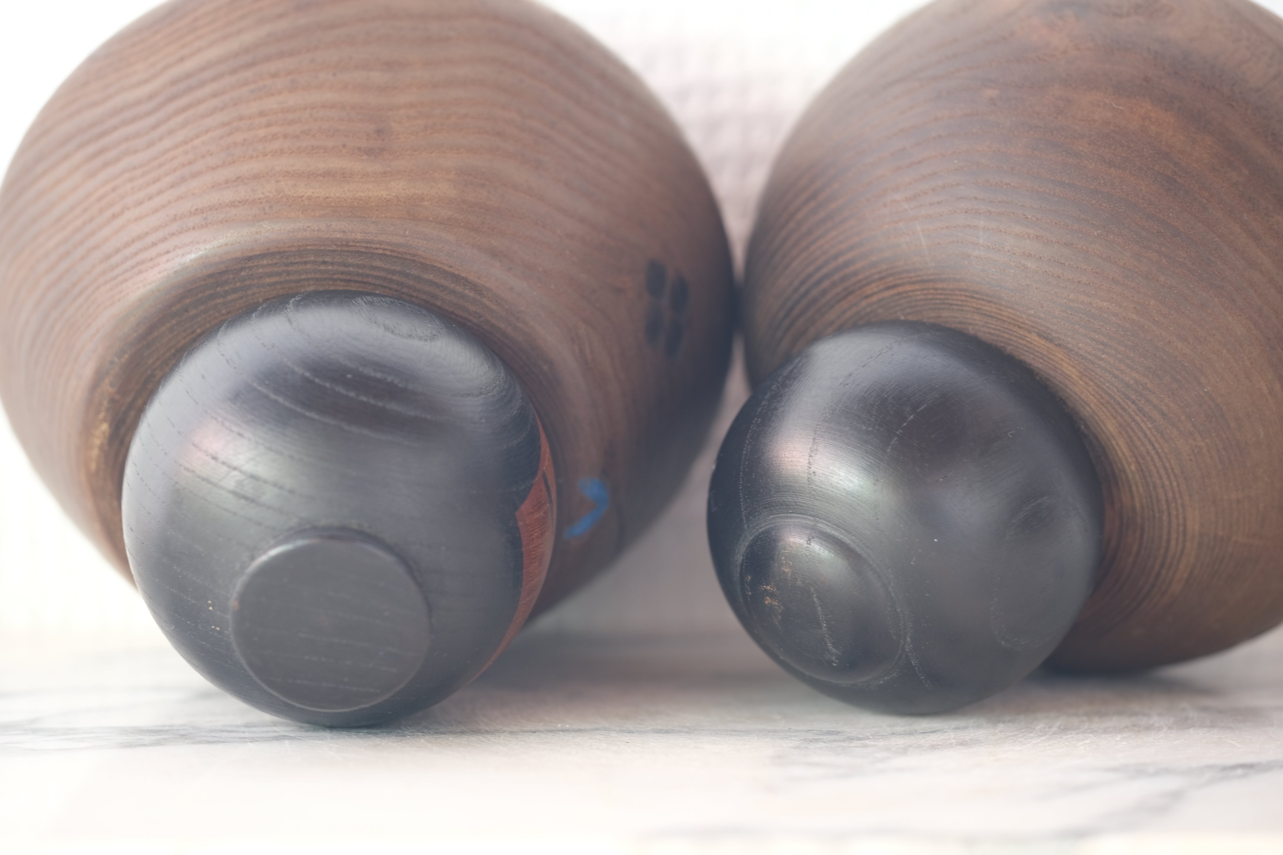 Exclusive Pair of Vintage Creative Kokeshi by Sanpei Yamanaka (1926-2012) | 12 cm and 12,5 cm