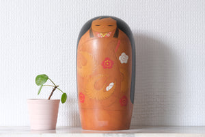 Vintage Creative Kokeshi with Cranes | 21,5 cm