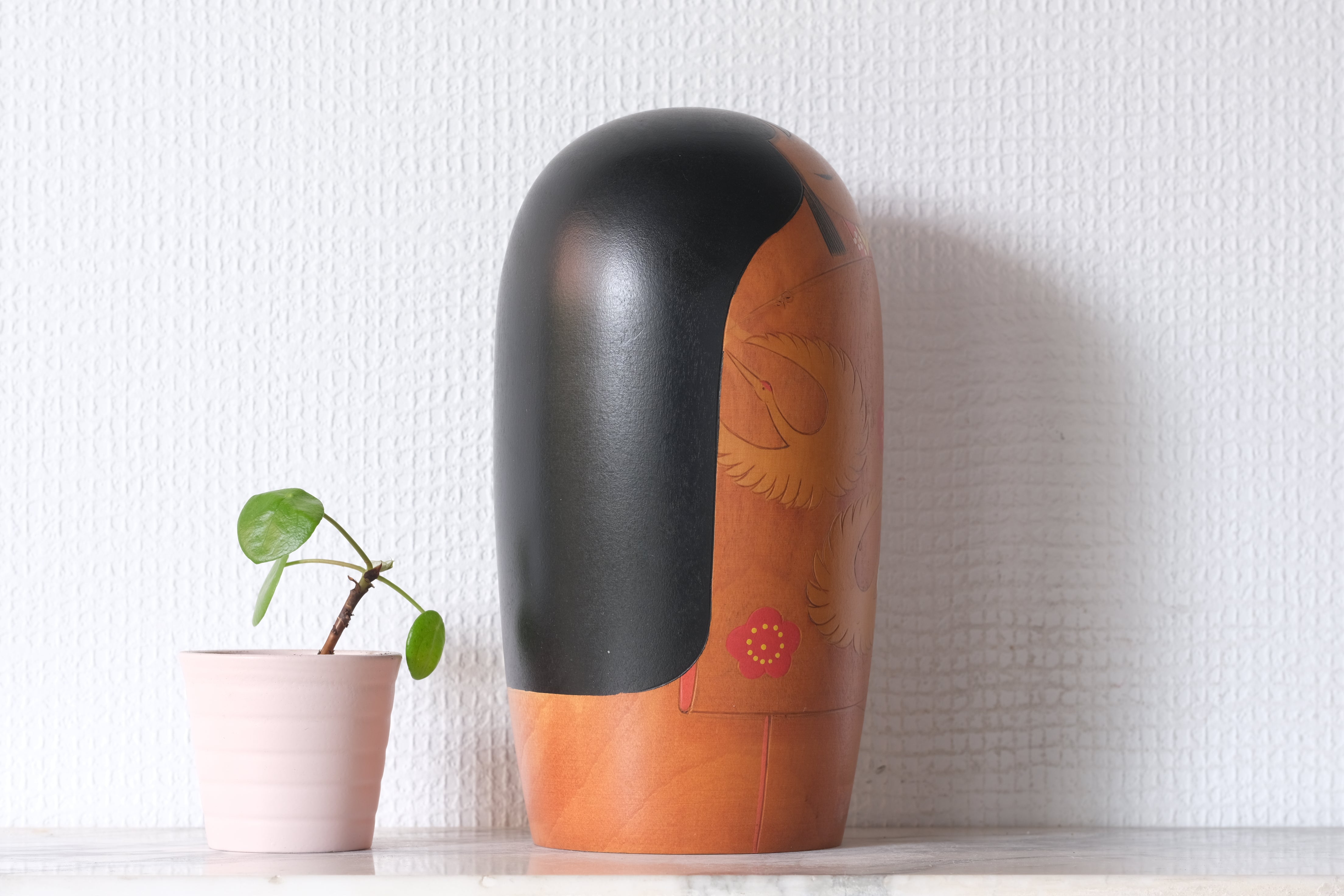 Vintage Creative Kokeshi with Cranes | 21,5 cm