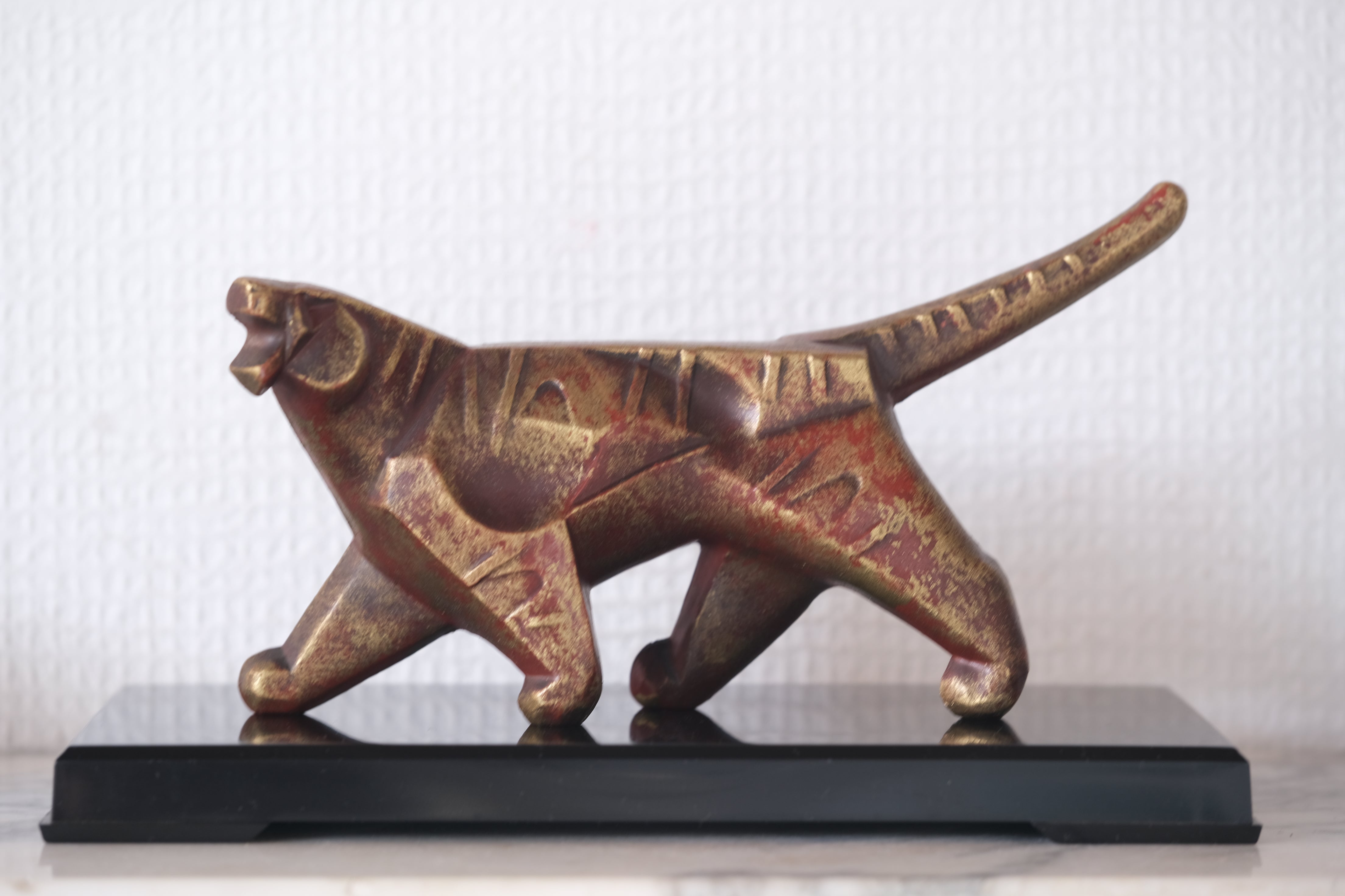 Bronze Tiger by Saegusa Sotaro 三枝惣太郎 (1911-2006) | With Original Box | 10 cm
