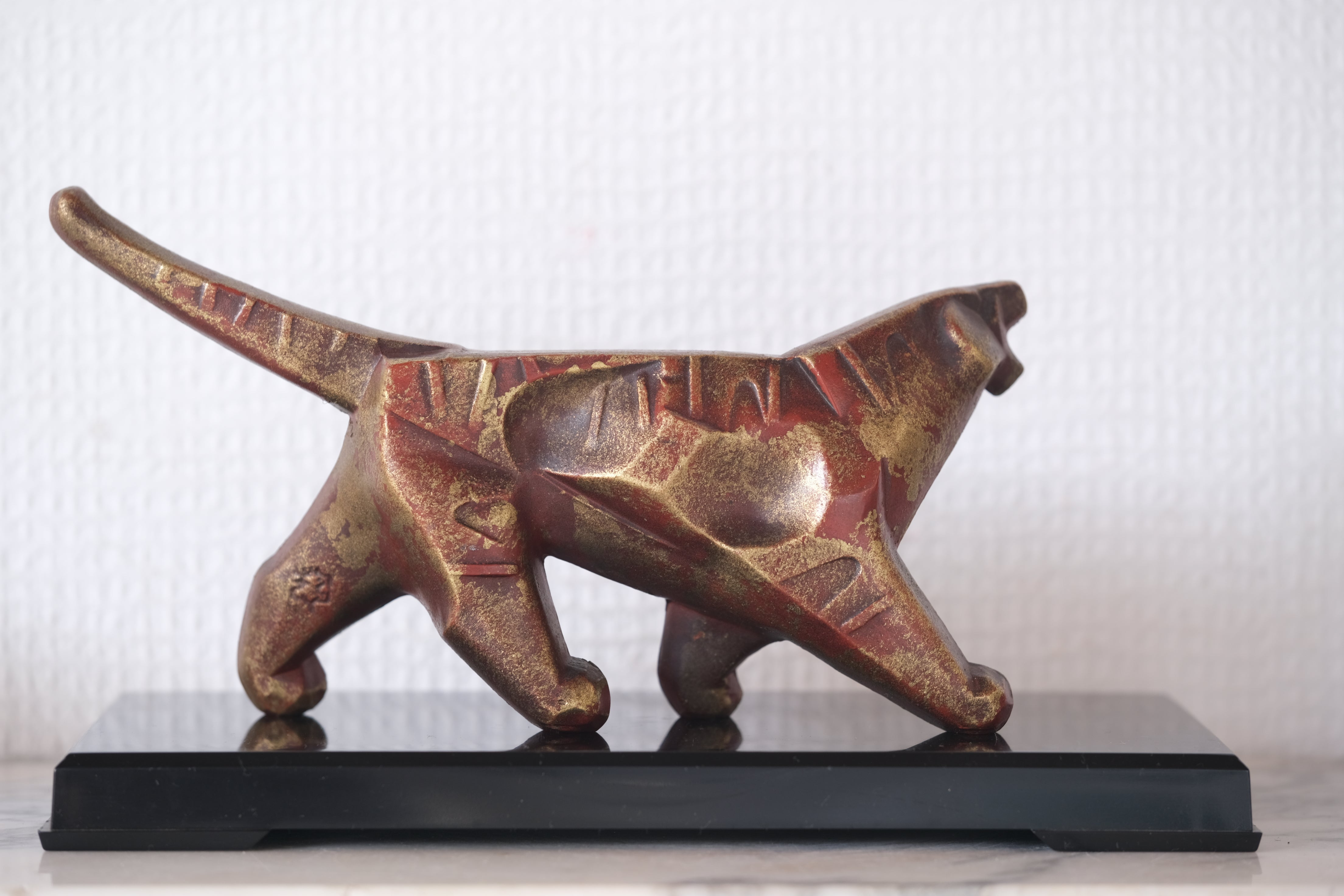 Bronze Tiger by Saegusa Sotaro 三枝惣太郎 (1911-2006) | With Original Box | 10 cm
