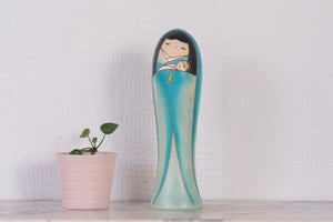 Sosaku Kokeshi By Usaburo | Virgin Mary and Baby Jesus | 19,5 cm