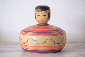 Vintage Ejiko Kokeshi From The Tsuchiyu Strain | Container | 8,5 cm