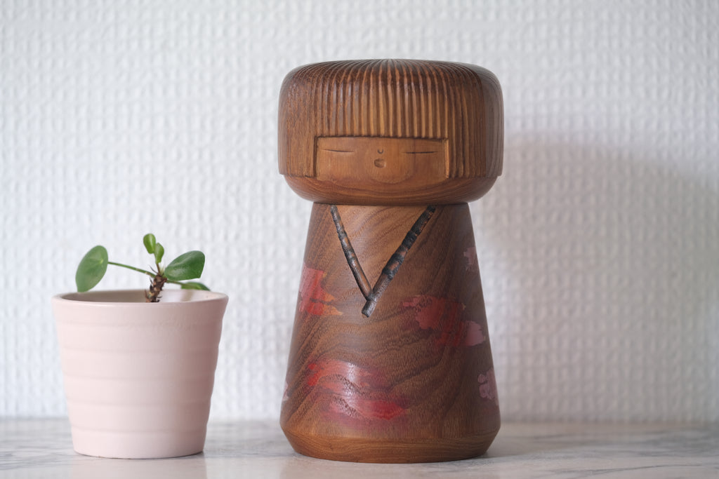 Exclusive Vintage Creative Kokeshi By Kenichi Murakami 村上けんー (1929-) | 14,5 cm