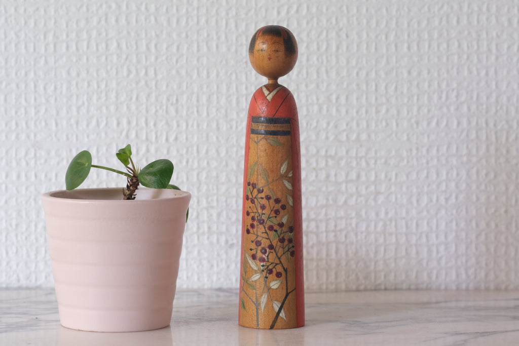 Exclusive Vintage Kijiyama Kokeshi by Takani Yohachi (1907-1994) | 14 cm