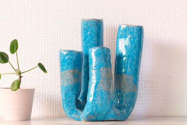 Handmade Vintage Ikebana Flower Vase | Studio Vase | 19,5 cm