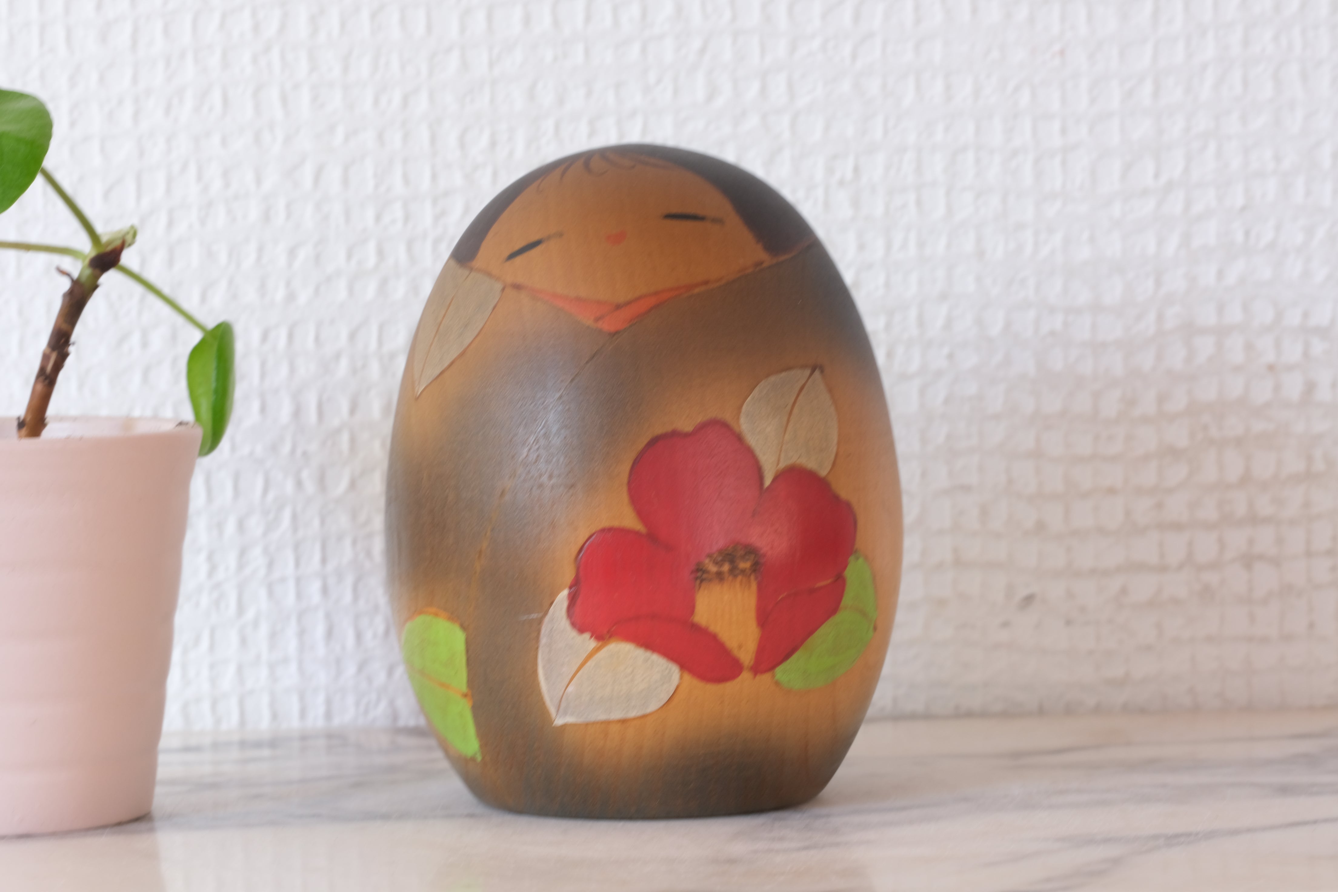 Cute Vintage Sosaku Kokeshi by Aoki Ryoka 青木蓼華 (1931-) | 9,5 cm