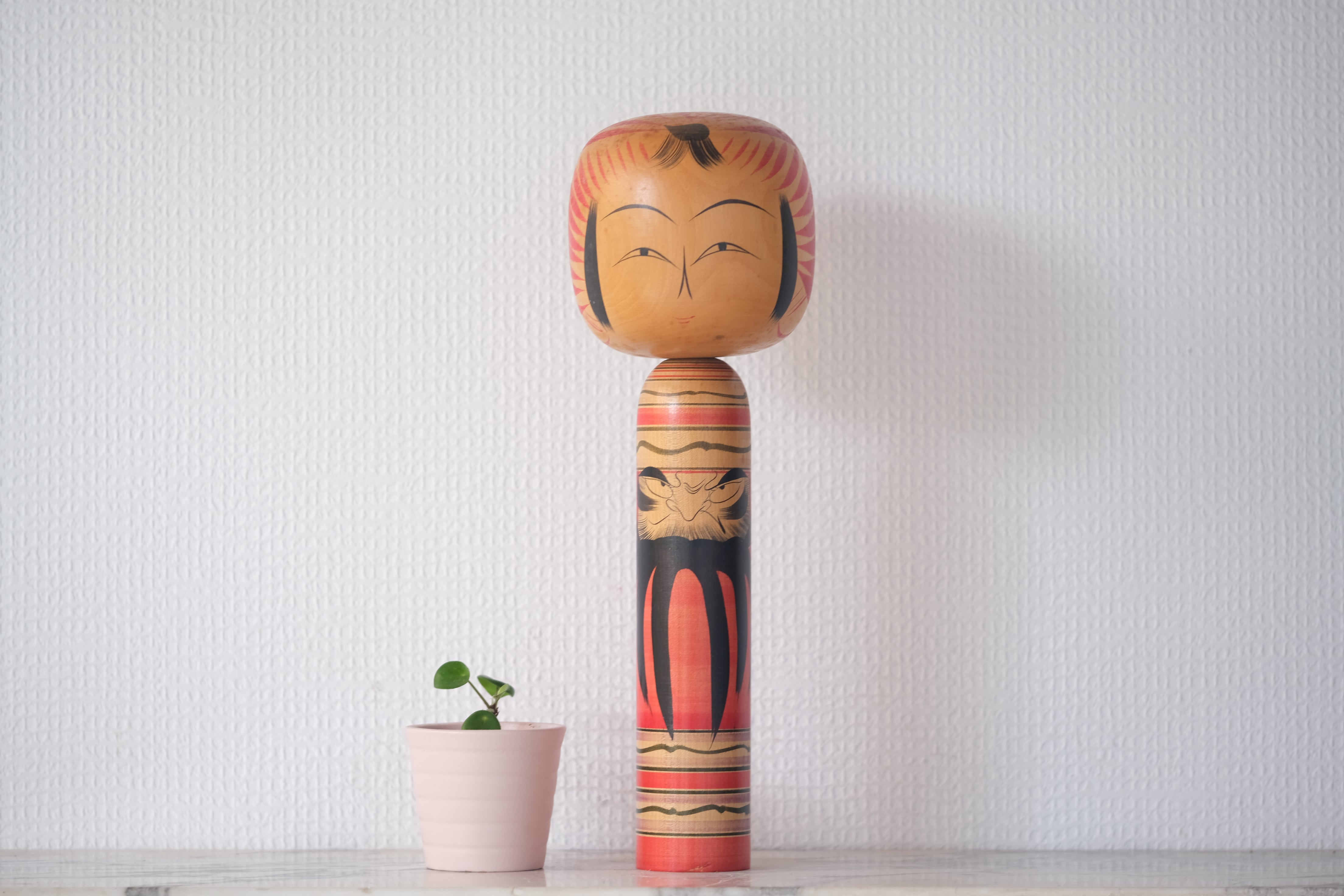 Vintage Tougatta Kokeshi with Daruma by Sato Morimasa 佐藤 守正 (1926-2017) | 31 cm