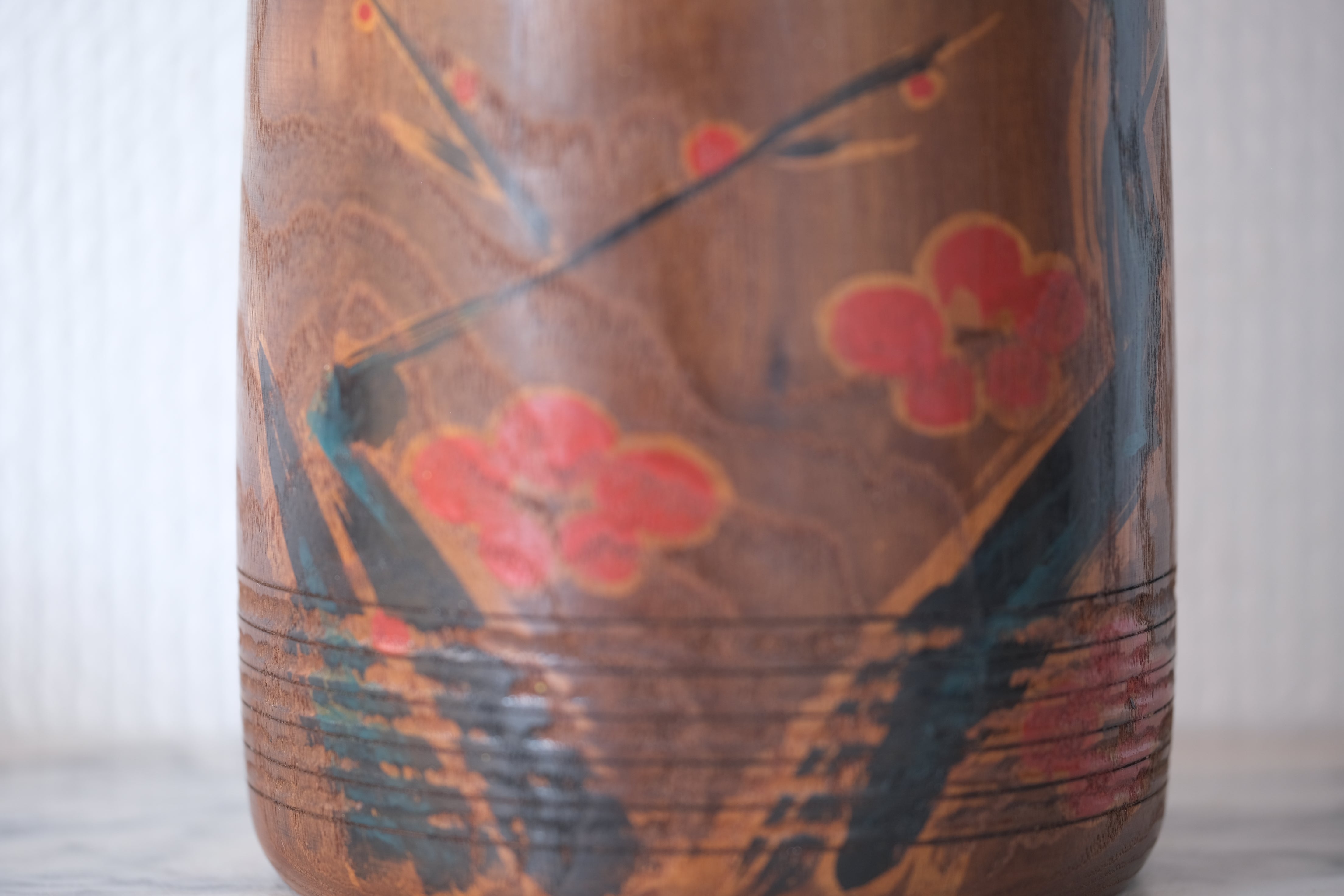 Exclusive Vintage Creative Kokeshi By Miyajima Muhitsu (1929-) | Titled: 'Sakura - Cherry Blossom' | 20 cm