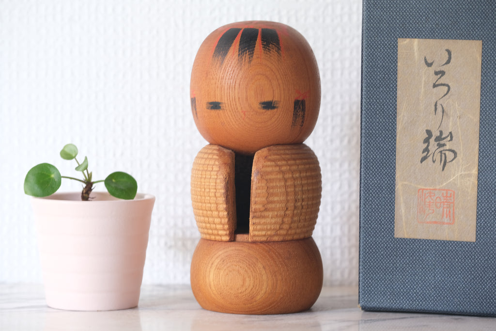 Vintage Creative Kokeshi By Aida Seiho (1926-1998) | With Original Box | Dated: 1973 | 15 cm