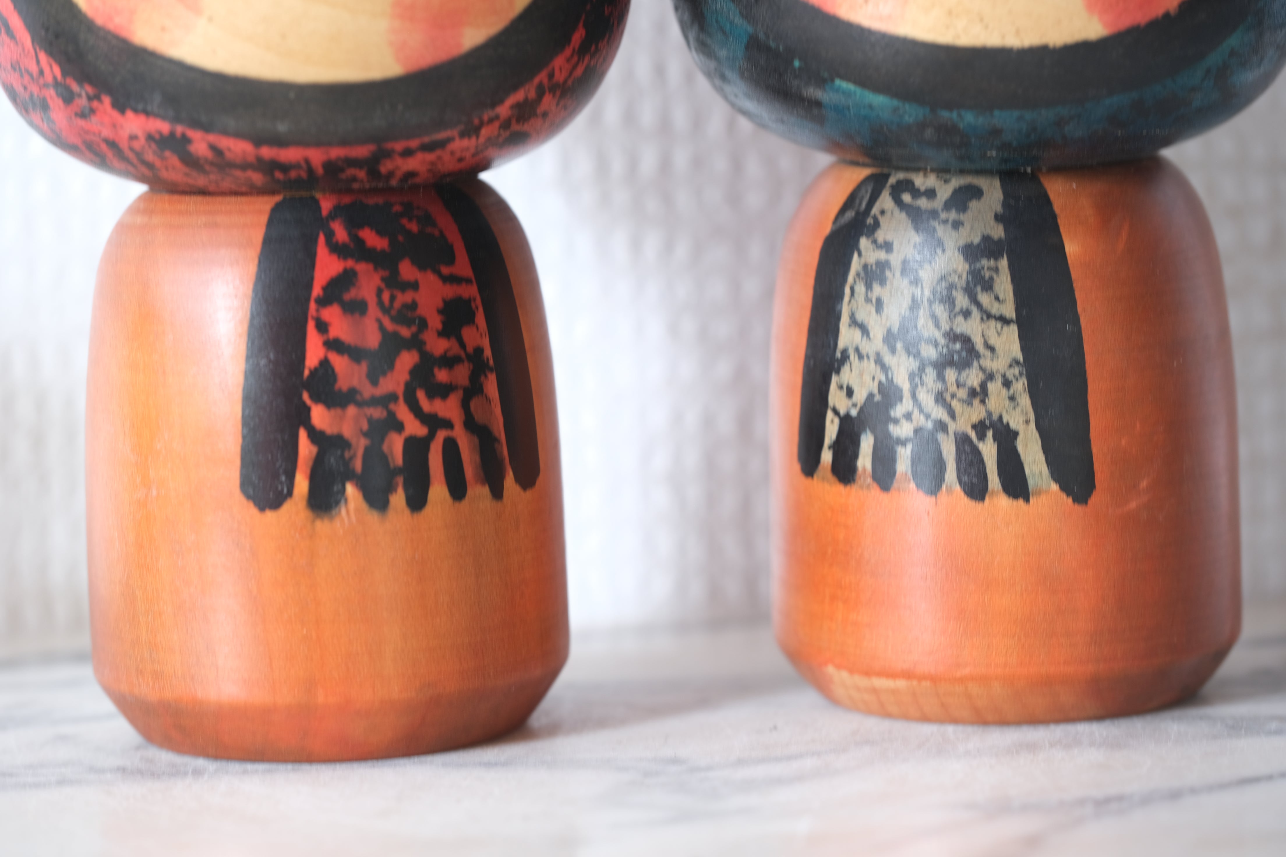 A lovely couple of Vintage Creative Kokeshi By Sanpei Yamanaka (1926-2012)  | 14,5 cm