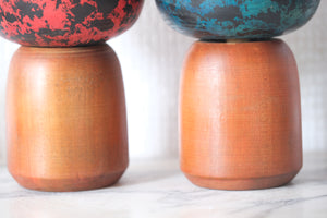 A lovely couple of Vintage Creative Kokeshi By Sanpei Yamanaka (1926-2012)  | 14,5 cm