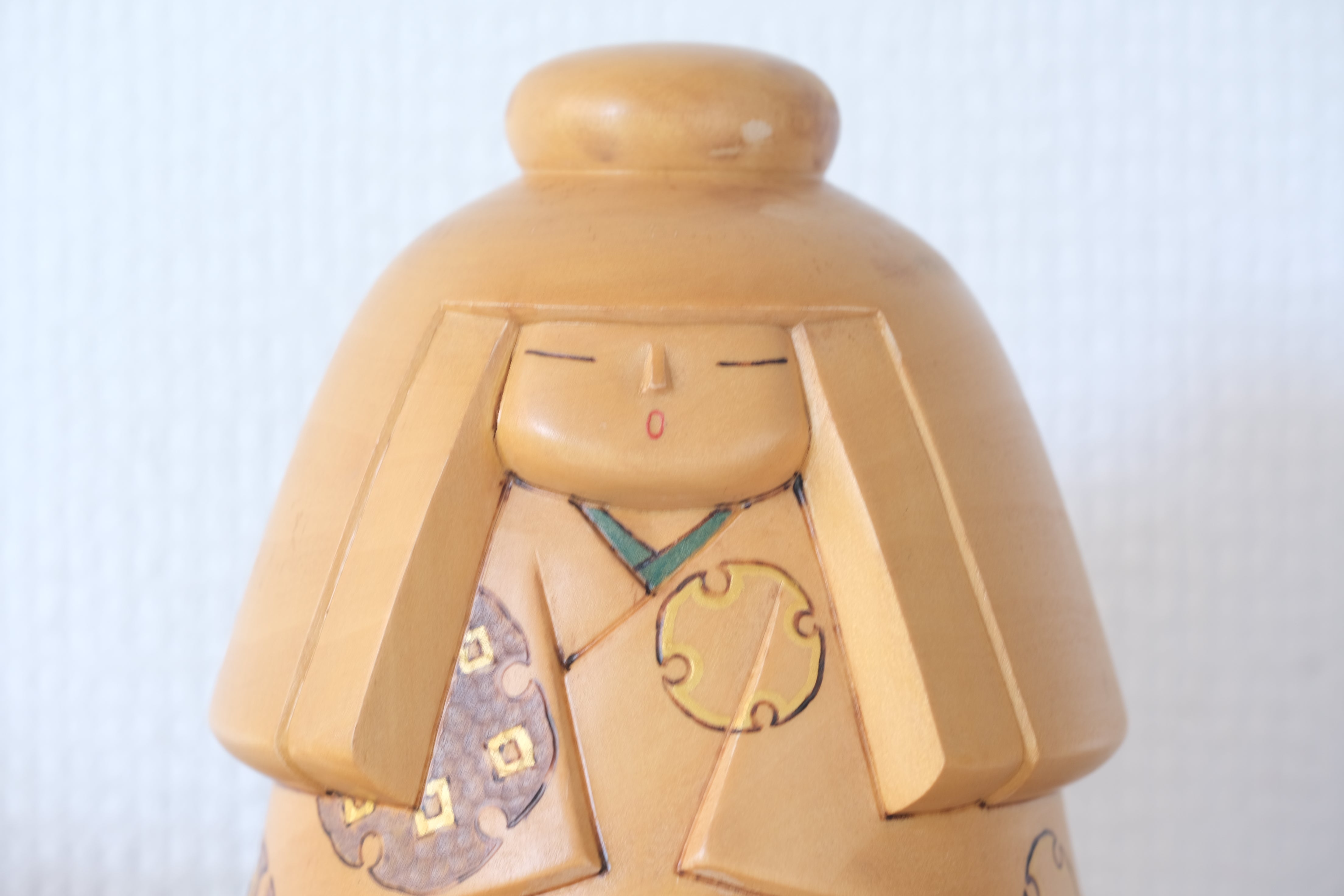 Exclusive Vintage Sosaku Kokeshi by Watanabe Yuji 渡辺雄二 (1951-) | Titled: 雪わらし | With Original Box | 14 cm