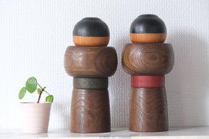 Rare Pair of Vintage Creative Kokeshi by Sanpei Yamanaka (1926-2012) | 22,5 cm and 23 cm